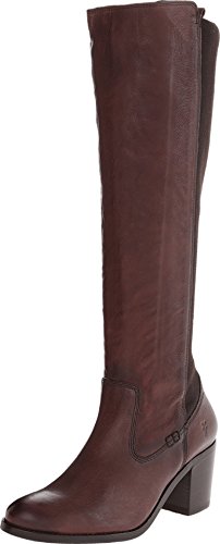 FRYE Women's Janis Gore Tall Riding Boot, Dark Brown, 11 M US | Pretty