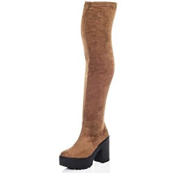block heel beige boots