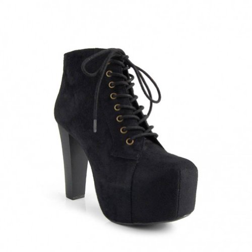 Speed Limit 98 ROSA Designer Inspired Lita Style Chunky High Heel Lace Up Ankle Boot Bootie