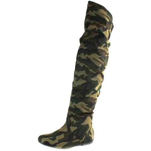 DailyShoes Women’s Fashion-Hi Over the Knee Thigh High Flat Slouch Boots