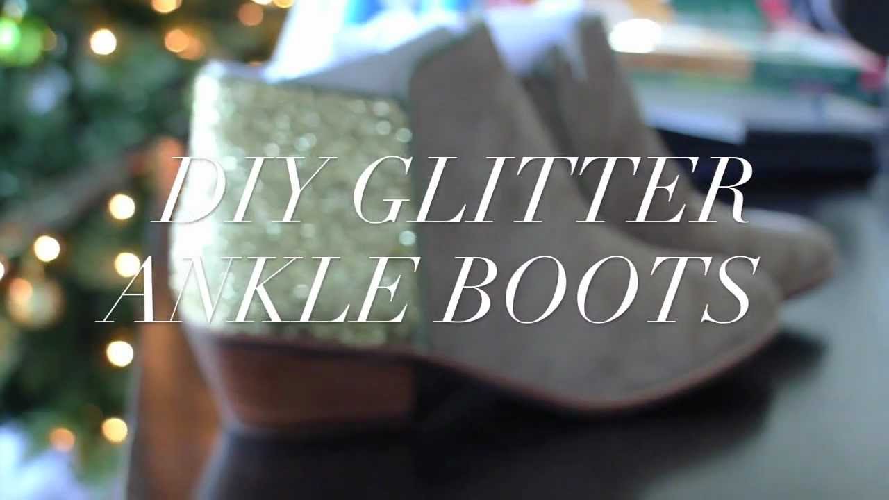DIY Glitter Ankle Boots Tutorial