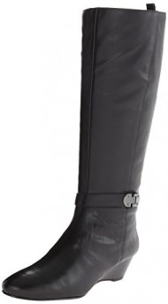 Bandolino Women’s Adanna Wide Calf Leather Riding Boot,Black,9.5 M US
