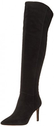 Nine West Women’s Equestrian Tall Suede Boot, Black, 9 M US