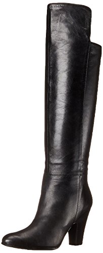 Nine West Women’s Quikstep Leather Slouch Boot, Black, 10.5 M US