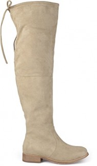 Brinley Co. Womens Wide Calf Faux Suede Over-the-knee Boots Taupe 9.5 Wide Calf