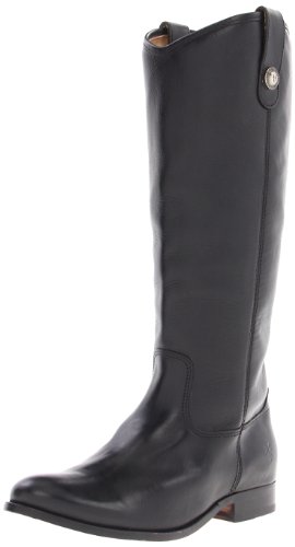 FRYE Women’s Melissa Button Boot, Black Soft Vintage Leather, 8 M US