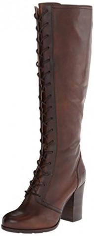 FRYE Women’s Parker Tall Lace-Up Riding Boot, Dark Brown, 8.5 M US