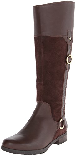 Rockport Women's Tristina Buckle Riding Boot,Ebano Leather/Suede,9 M US ...