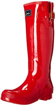 Joules Women’s Field Welly Gloss Rain Boot, Dark Red, 6 M US