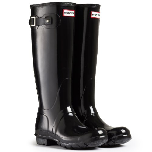 Women’s Hunter Boots Original Tall Gloss Snow Rain Boots Water Boots Unisex – Black – 9