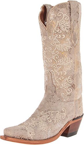 Lucchese Women’s Handcrafted 1883 Stone Metallic Python Print Cowgirl Boot Stone US