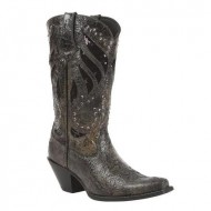 Durango Women’s Crush Sequin Inlay And Studded Cowgirl Boot Snip Toe Black US
