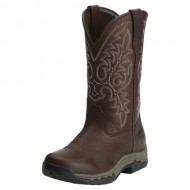 Ariat Women’s Western Terrain Oiled Rowdy Cowgirl Boot Round Toe Brown US