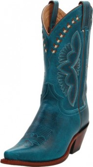 Justin Boots Women’s Western Fashion 11″ Boot Narrow Square Toe Leather Outsole,Turquoise Damiana,8 C US