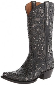 Lucchese Women’s Handcrafted 1883 Sierra Lasercut Inlay Cowgirl Boot Black US