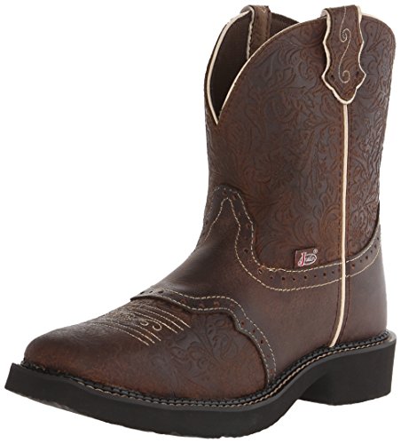 Justin Boots Women’s Gypsy Riding Boot, Brown Flower Embossed, 5 B US