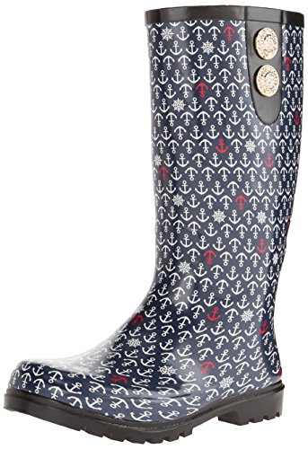 Nomad Footwear Women’s Puddles II Rain Boot, Navy Anchors, 8 M US