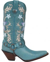 Durango Boot Women’s DCRD016 12″ Floral Harness Crush,Powder Blue,US 8.5 M