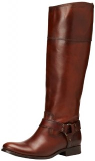 FRYE Women’s Melissa Harness InSide-Zip Boot, Redwood Smooth Vintage Leather Wide Calf, 8.5 M US