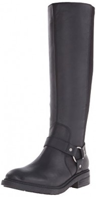 Nine West Women’s Galician Leather Knee High Boot, Black/Black, 8.5 M US