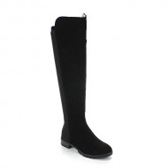 FOREVER FIFTY-50-2 Women’s Fashion Two Tone Over The Knee High Riding Boots, Color:BLACK, Size:6