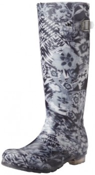 Kamik Women’s Flora Rain Boot,Black/White,6 M US