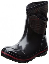 Bogs Women’s Plimsoll Prince Of Wales Mid Waterproof Winter & Rain Boot,Black,10 M US
