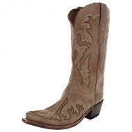 Lucchese Women’s Handcrafted 1883 Brianna Saffia Goat Cowgirl Boot Snip Toe Tan US
