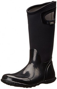 Bogs Women’s North Hampton Solid Rain Boot, Black, 12 M US