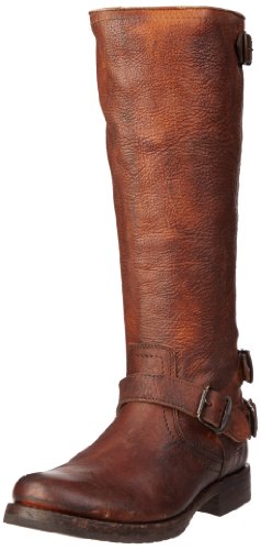 FRYE Women’s Veronica Back-Zip Boot, Cognac Stoned Antiqued, 6 M US