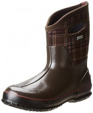 Bogs Women’s Classic Mid Winter Plaid Waterproof Winter & Rain Boot,Chocolate Multi,9 M US