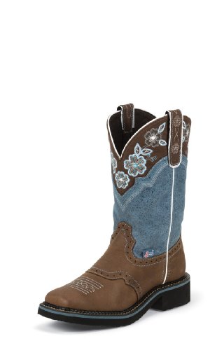 Justin Boots Women’s Gypsy Collection 11″ Soft Toe Boot,Aged Bark/Tiera Blue,10.5 B US