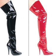 ELLIE SUSIE Women’s 5″ Heel Thigh High Boots, White, 6 Size