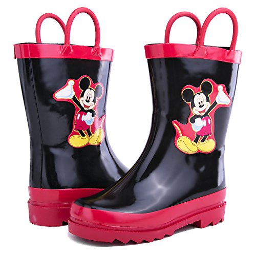 Disney Mickey Mouse Girl’s Black Rain Boots – Size 11-12 Little Kid