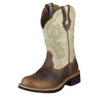 Ariat Women’s Show Distressed Cowgirl Boot Round Toe Earth 6 M US