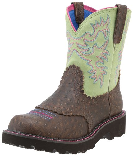 Ariat Women’s Fatbaby Western Boot, Distressed Ostrich, 7 M US