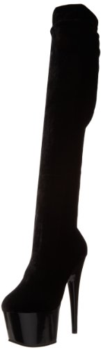 Pleaser Women’s Adore-3002 Boot,Black Velvet,11 M US