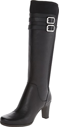 Rockport Women’s Total Motion 75 mm Tall Boot,Black Leather/Stretch,9 M US