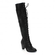 Forever Camila-48 Womens Chunky Heel Lace Up Over The Knee High Riding Boots