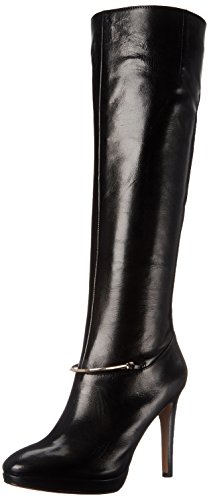 Nine West Women's Pearson Leather Knee High Boot, Black, 7.5 M US ...