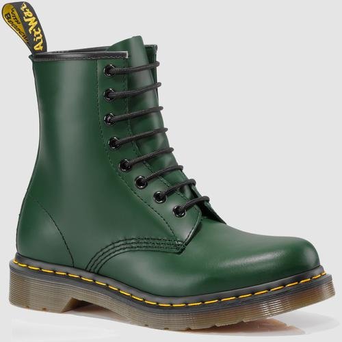 Dr. Martens Women's 1460 Originals Eight-Eye Lace-Up Boot,Green Smooth ...