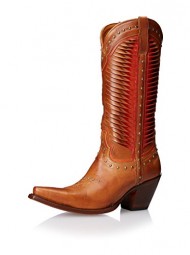 Lucchese Women’s Handcrafted 1883 Twisted Leather Studded Cowgirl Boot Snip Toe Tan US