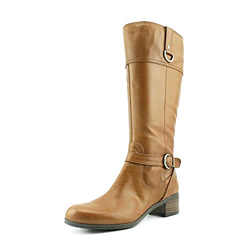 Bandolino Womens Chamber Wide Calf Riding Boot ,Cognac Leather,6 M US