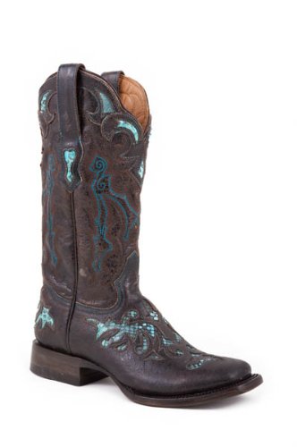 Stetson Womens Exotic 11″ Brown Python Snake Skin Western Cowboy Boots 9 M