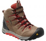 KEEN Women’s Bryce Mid WP Hiking Boot,Brindle/Hot Coral,6 M US
