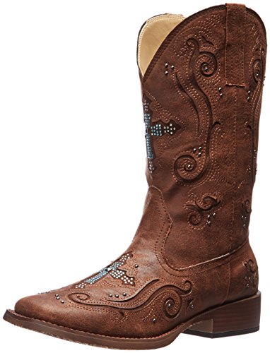 Roper Women’s Crossed Out Western Boot,Brown,6.5 M US