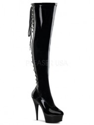 Sexy Black Back Lace Up Thigh High Boot – 13