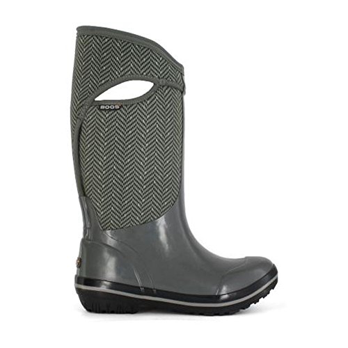 Bogs Women’s Plimsoll Tall Herringbone Waterproof Insulated Boot, Gunmetal