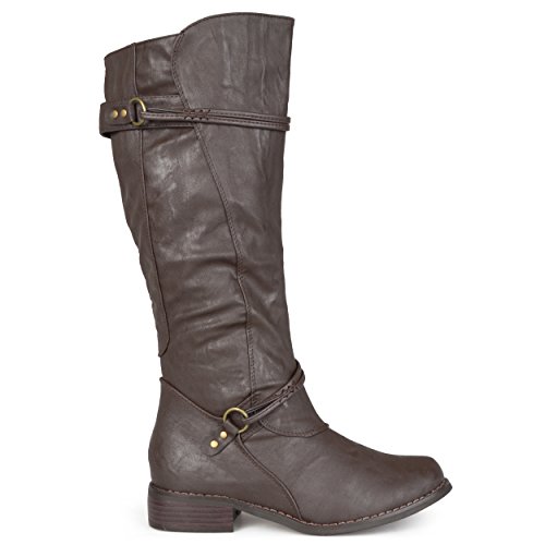 Brinley Co. Womens Tall Buckle Riding Boots Brown 7 | Pretty In Boots ...