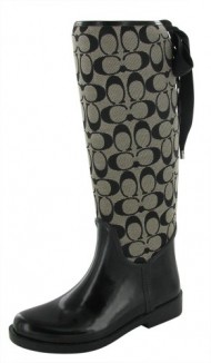 Coach Tristee A7431 Women’s Fur Lined Rain Boots Riding Boots Size 11